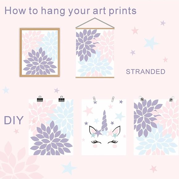 Set of (3) Unicorn Wall Poster Art Prints NWT - Picture 3 of 5